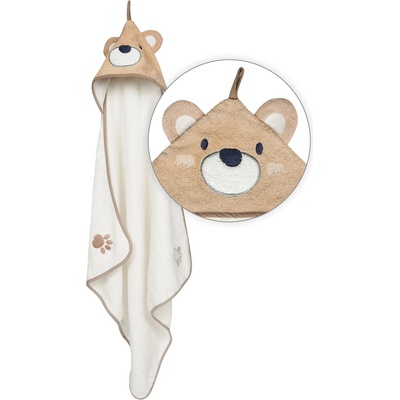 Babymatex Bavlnená osuška pre bábätko s kapucňou Jimmy 80x80cm Medvedík