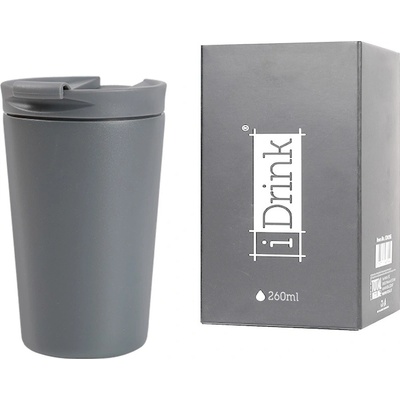 I Drink šedá termohrnček 260 ml odtiene šedej