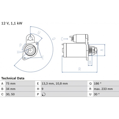 BOSCH Startér 0986025610