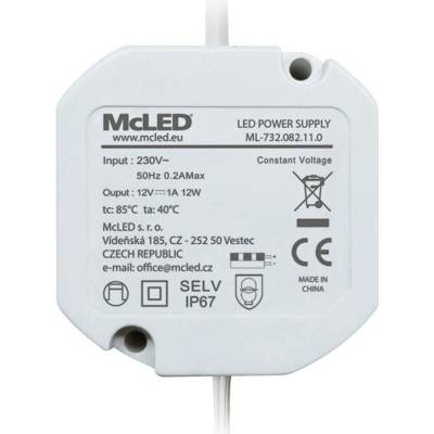 Napájecí zdroj McLED ML-732.082.11.0 12W 12VDC IP67