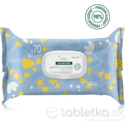 Klorane Bébé Lingettes Nettoyantes Douces jemné čistiace utierky 70 ks