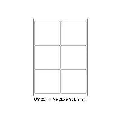 CDRmarket ETR0ECO0821A4100 samolepiace etikety 99,1 x 93,1 mm, 6 etiket, A4, 100 listů, biela