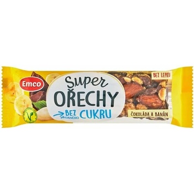 Emco Arašidová tyčinka s mandľami a banánom polomáčaná v horkej čokoláde 35 g