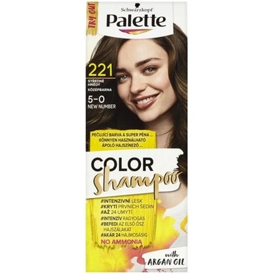 Schwarzkopf Palette Color Shampoo 221 stredne hnedá