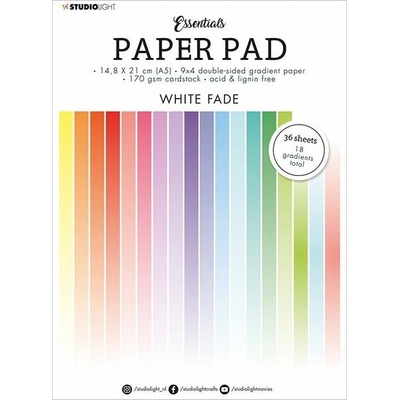 Blok barevných papírů Studio Light, 36 ks, 170g, A5 - barevné přechody do bílé