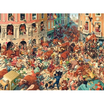 Castorland - Puzzle Art Collection: Bull Run in Pampeluna - 3 000 piese