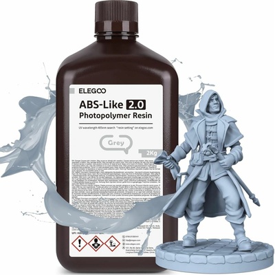 ELEGOO ABS-like Resin V2.0 2KG Grey 50.103.0125 – Zboží Mobilmania