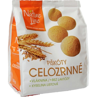 NatureLine piškoty celozrnné bez laktózy 120 g