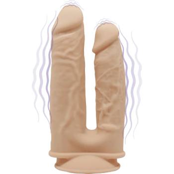 SilexD Model 1 Double Penetration Vibrating Premium Silicone Dual Density Dildo 7" 8" Flesh