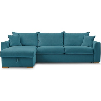 Bobochic Син разтегателен ъглов диван от рипсено кадифе (променлив) Augustin - Bobochic Paris (WT-WOOD-NR3.5-W_1 P482 N.MI)