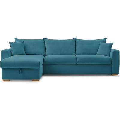 Bobochic Син разтегателен ъглов диван от рипсено кадифе (променлив) Augustin - Bobochic Paris (WT-WOOD-NR3.5-W_1 P482 N.MI)