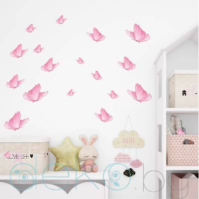 Розови пеперуди - комплект 19 бр (5216)