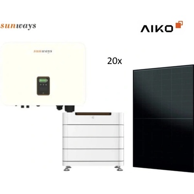Sunways 10 kW Sunways baterie 10,24 kWh 20ks AIKO 500Wp