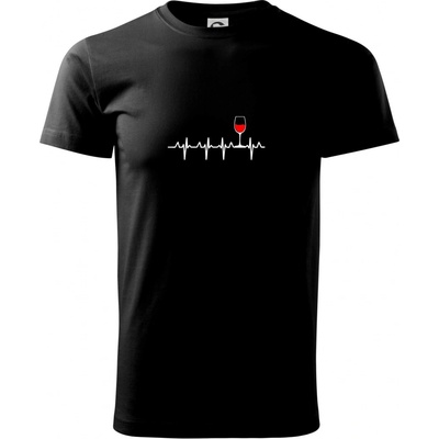 EKG Víno tričko čierna