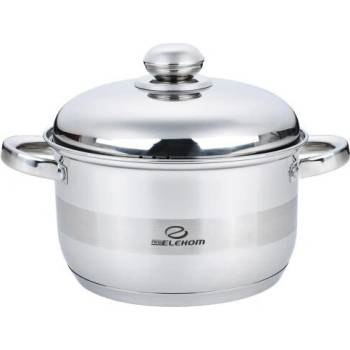 Elekom Елеком Тенджера, Метален капак, Инокс, 7 Слойно индукционно дъно, Полезен обем 9 Литра, Мерителна скала отвътре (ЕК-2816 ss)