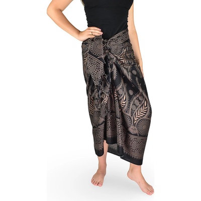 Thajsko Sarong Pareo BUN záhrada čierny
