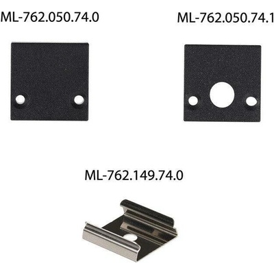 ML-761.050.74.2 Přisazený hliníkový profil PCA černý , 25x25mm, včetně černého difuzoru, 2m