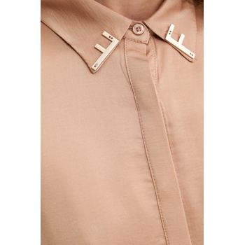 Fracomina Риза Fracomina дамска в бежово със стандартна кройка с класическа яка FS25WT6010W65101 (FS25WT6010W65101)