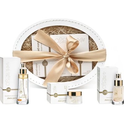 Original ATOK Dvoufázová pleťová voda Zlato-jantar 100 ml + Intenzivní sérum Zlato-jantar 30 ml + Omlazující krém Zlato-jantar 50 ml Zlato-jantar dárková sada
