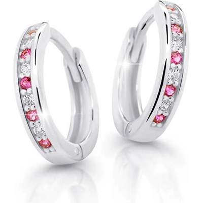 Cutie Jewellery pôvabné kruhové náušnice z bieleho zlata C3342-80-X-2 fuchsiová