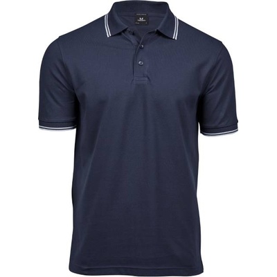 TEE JAYS tj1407 / Мъжка еластична поло тениска от плътен памук - тъмносиня/бяла m (18140796302)