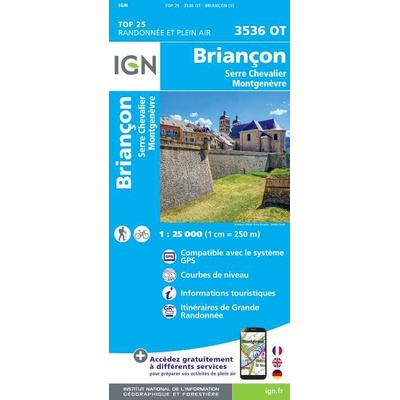 Briançon. Serre-Chevalier. Montgenèvre 1 : 25 000