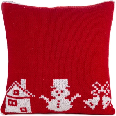 Eurofirany vianočná Snowman červená 45 x 45 cm