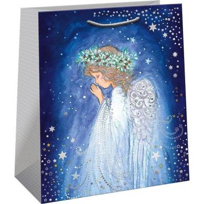 Taška papírová LUX, dárková vánoční, 20x10,5x24 cm, design 0146