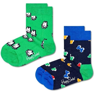 Чорапи Happy socks Dog & Dog Bone socks 2 pairs - Green / Blue (Multicolor)