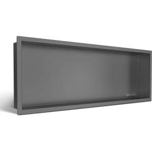 BALNEO Вградена правоъгълна ниша Balneo Wall-Box One с рамка 90x30x10 см, четкован Gun Metal (B0101060304-9)