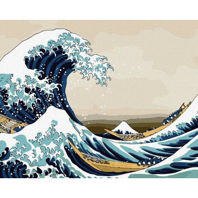 Ideyka Malování podle čísel Velká vlna v Kanagawě ©Katsushika Hokusai 40 x 50 cm
