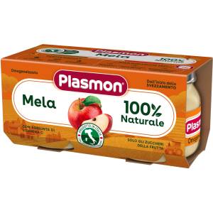 PLASMON Плодово пюре Plasmon - С ябълка, 6м+, 2 х 80 g (0983) - baby