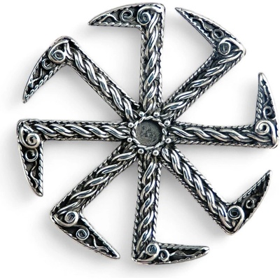 Drakkaria KOLOVRAT slovanský symbol Slunce stříbrný přívěsek bez kamene P21024