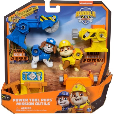 Spin Master Игрален комплект Spin Master Paw Patrol Rubble & Crew - Power Tool Pups, Rubble and Wheeler (28522)