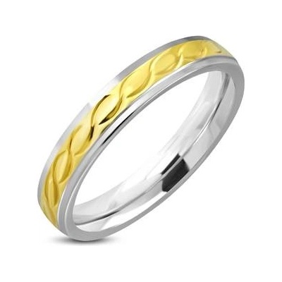 Šperky4U Ocelový prsten zlacený OPR1807