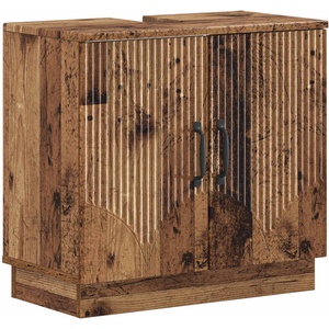 vidaXL Шкаф за мивка в баня HOORN Старо дърво 59, 5 x 31, 5 x 56 см (897233)