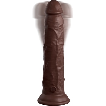 Image 1 of Pipedream King Cock Elite 9" Vibrating Silicone Dual Density Cock with Remote Brown