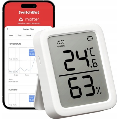 SwitchBot Thermometer &Hygrometer Plus W2301500 – Zbozi.Blesk.cz