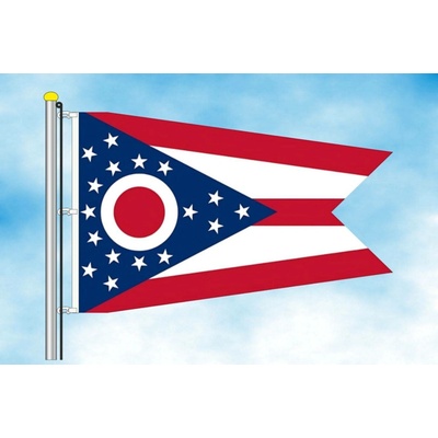 LIBEA, s.r.o. Ohio vlajka Rozměr: 30×45 cm, Uchycení: Karabiny na stožár