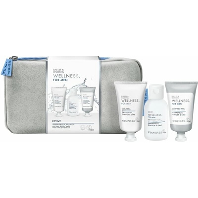 Baylis & Harding Wellness mycí gel na tělo a vlasy 100 ml + mycí gel na obličej 50 ml + balzám po holení 50 ml + kosmetická taštička