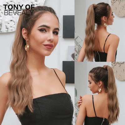Hodvábny clip in Wrap Around Ponytail - piesková hnedá