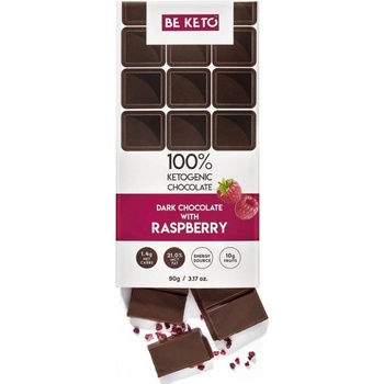 BeKeto Ketogénna Horká čokoláda s malinami - 90 g
