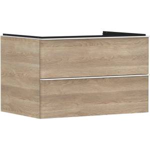 Hansgrohe Xelu Q - Шкафче за умивалник, 50x78x55 см, 2 чекмеджета, естествен дъб/матово бяло 54076700 (54076700)