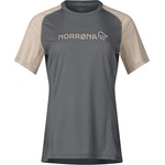 Norrøna Дамска фланелка с къс ръкав за колоездене Norrøna Women's Fjørå Equaliser Lightweight T-Shirt Cycling jersey - Beluga / Winter Twig (156-2577-0513)