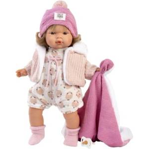 Llorens 38572 LOLA - реалистична кукла със звуци и меко текстилно тяло - 38 см (4-38572)