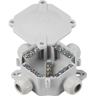 Krabice vodotěsná 6455-11 P/2 IP67 acidurka 5pólová šedá vývodky 16mm SEZ – Sleviste.cz