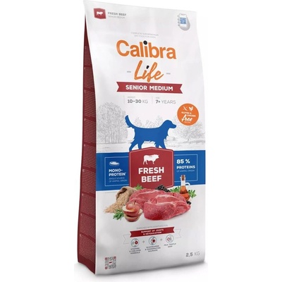 Calibra Dog Life Senior Medium Свеже говеждо 2, 5 кг