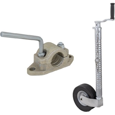 Oporné kolo s objímkou, litinová objímka KNOTT TK48+B48C6, vlnitá trubka, 300 kg, 48 mm, 700-940 mm