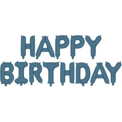 Party Deco Фолиен балон надпис „Happy Birthday - тъмносин (FB6T-074)