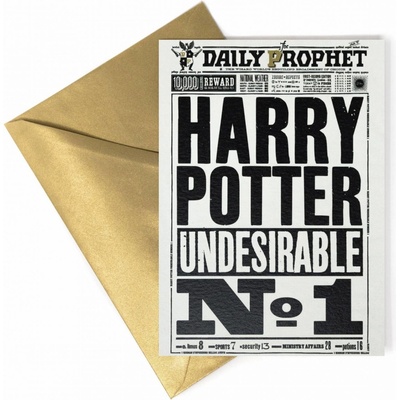 MinaLima Přáníčko: Denní Věštec - Hledaný Harry Potter
